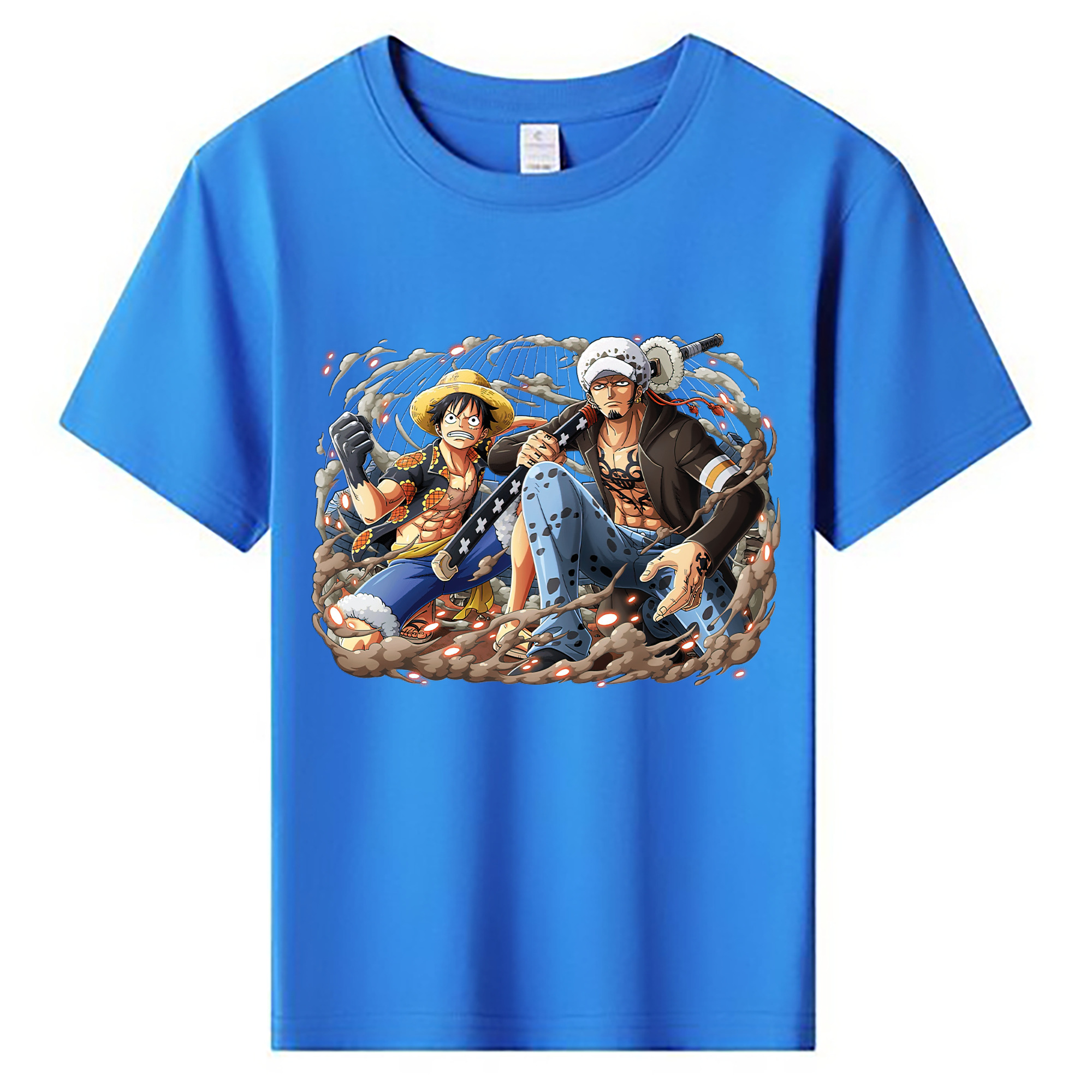 ワンピース モンキー・D・ルフィ ONE PIECE Monkey D. Luffy 綿100％キッズTシャツ（フロントプリント）
